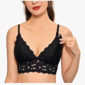 Momanda Black Lace Nursing Bra